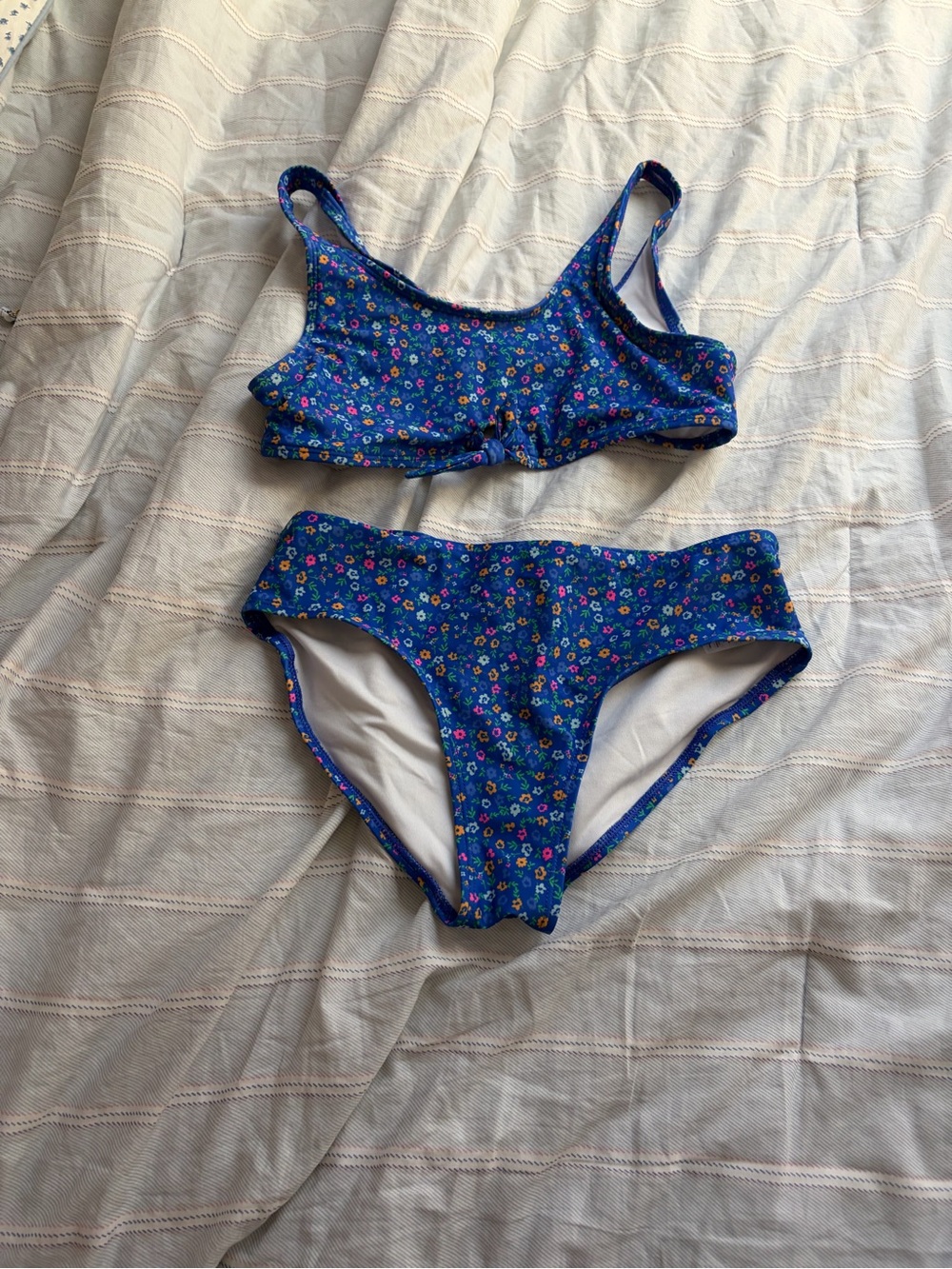 Blue floral girls two-piece